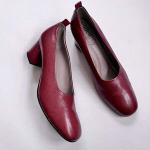 L’idea By Lori Rust Leather Chunky Heel Pump Size 41 US 11